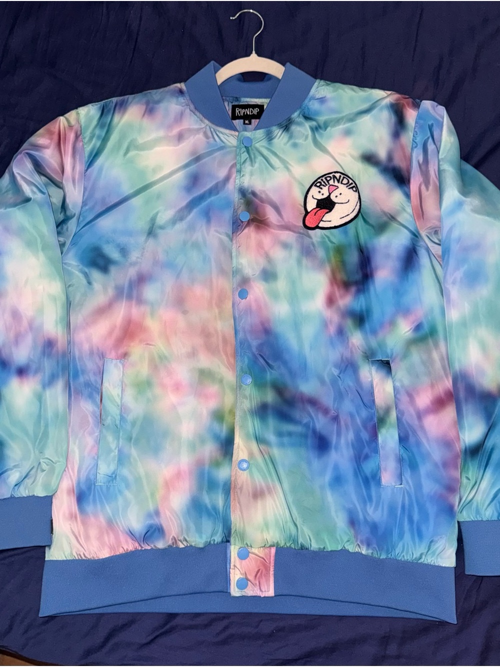 Ripndip Pill Tie-Dye Bomber Varsity Jacket